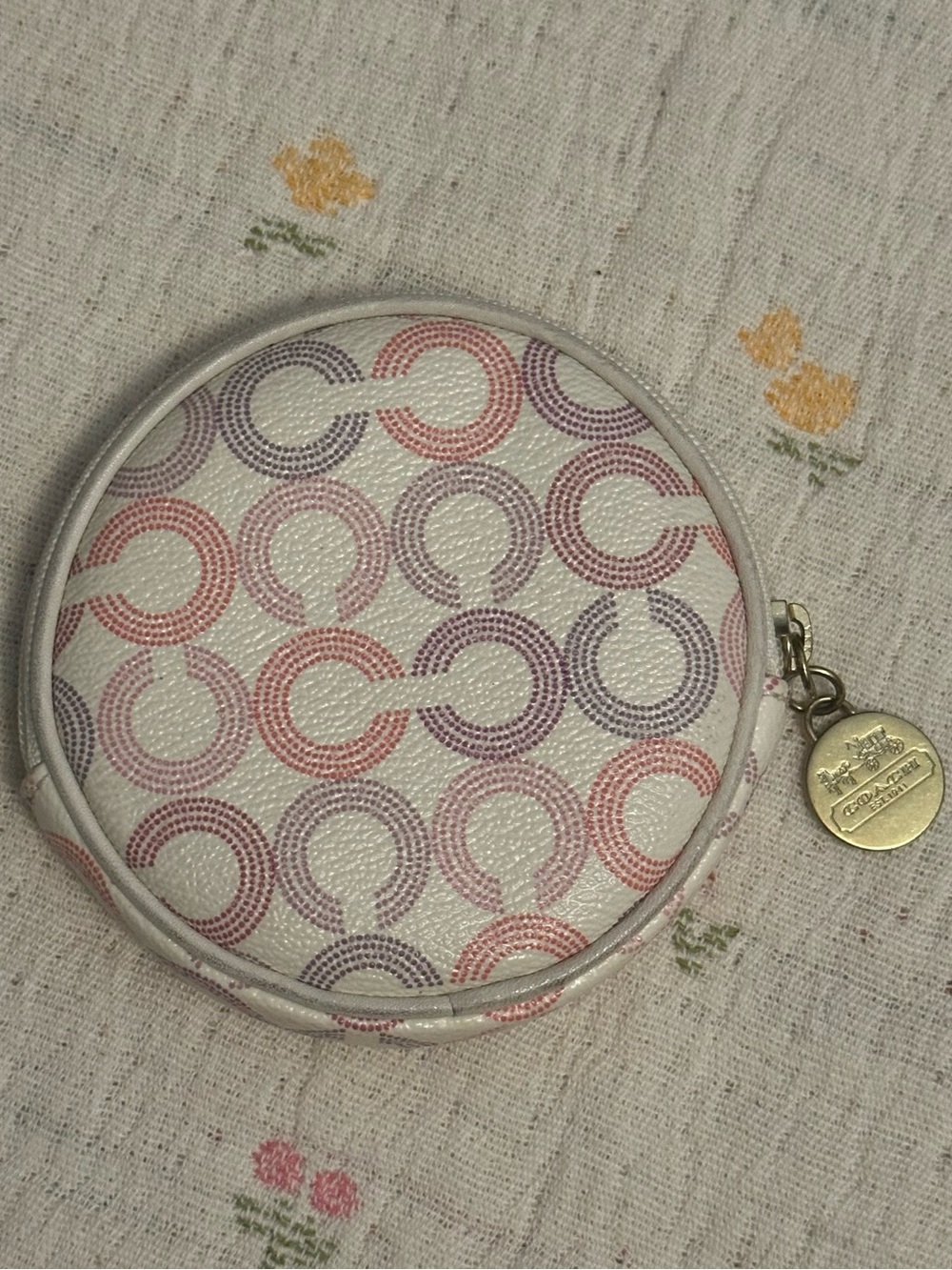 Coach Waverly Optic Art round coin purse